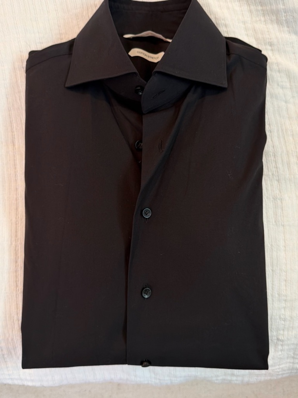 Suitsupply Men's Black Dress Shirt - Cotton Stretch